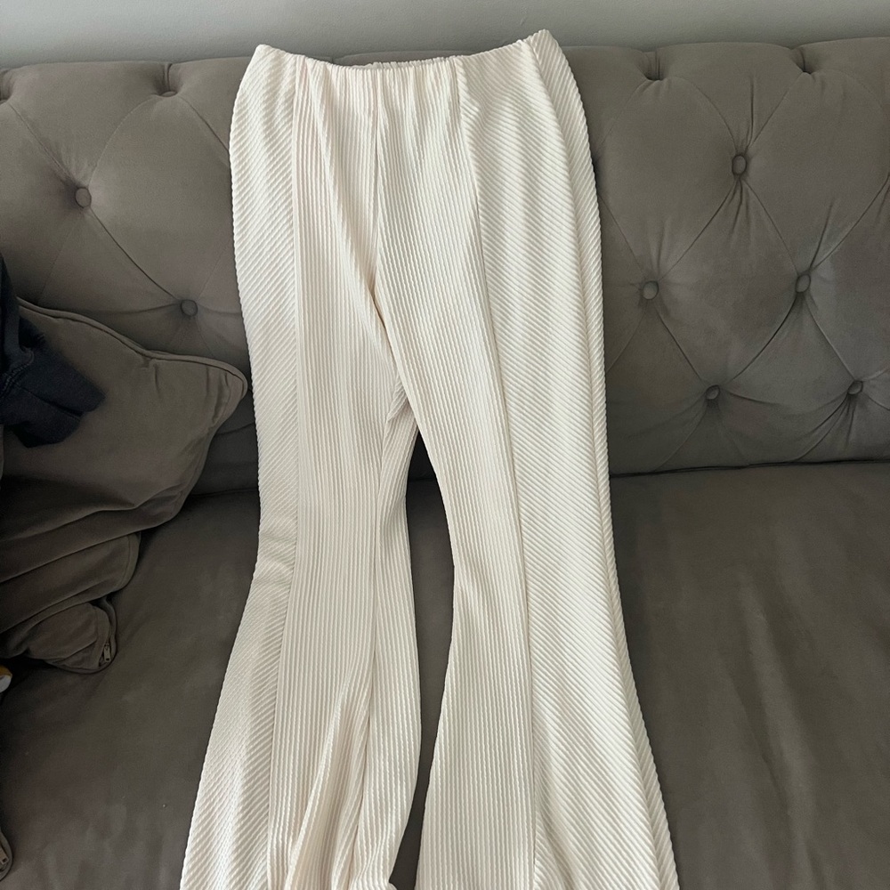 Altard State Revival Flare Pants Ribbed Cream